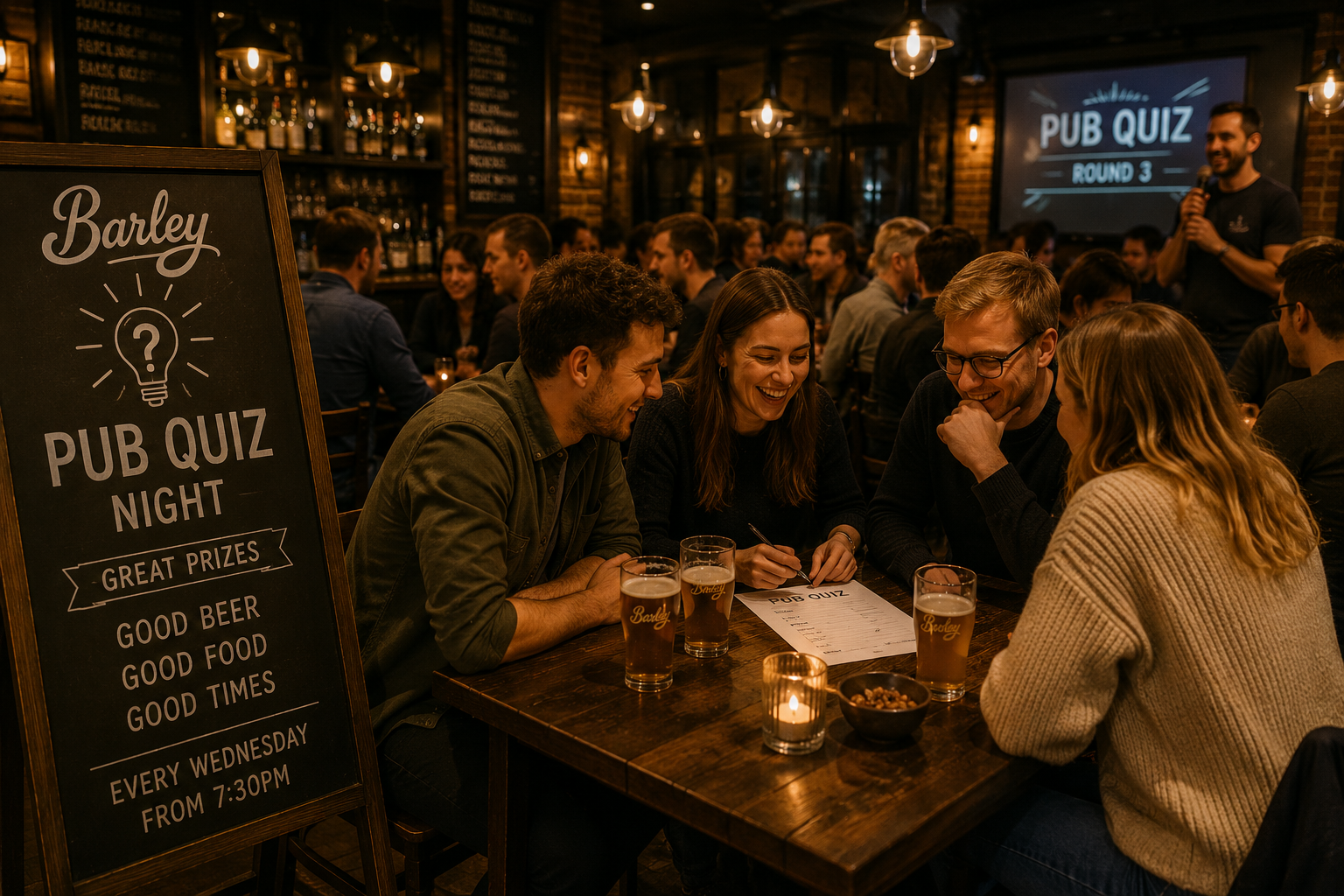 Teams competing at Barley's fortnightly pub quiz